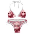 thumbnail image 1 of Pink Monkey Gorilla Chic Bikini Set with Detachable Sponge & Adjustable Strap | 2-Pack for Versatile Swim Suit Looks, 1 of 6