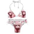 thumbnail image 1 of Pink Monkey Gorilla Detachable Sponge Adjustable Strap Bikini Set Two-Pack - Ideal for Beach & Pool Parties, 1 of 6