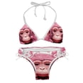 thumbnail image 1 of Pink Monkey Gorilla Detachable Sponge Adjustable Strap Bikini Set Two-Pack Swimsuit Women Swim Suit, 1 of 6