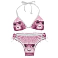 thumbnail image 1 of Pink Monkey Gorilla Detachable Sponge Adjustable Strap Bikini Set Two-Pack - Versatile Swim Suit for All Scenes, 1 of 6