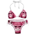 thumbnail image 1 of Pink Monkey Gorilla Detachable Sponge Adjustable Strap One-Piece Swimsuit Set - Two-Pack, Beach & Pool Ready, 1 of 6