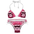 thumbnail image 1 of Pink Monkey Gorilla Women's Swimsuit Bikini Set, Detachable Sponge, Adjustable Strap, 2-Pack, Swim Suits, 1 of 6