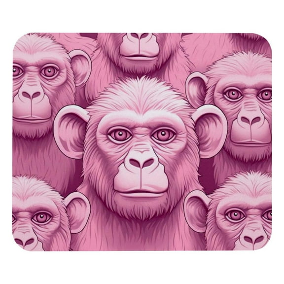 Pink Monkey Orangutan Mouse Pad, Rubber Base Computer Mouse Pads for Wireless Mouse
