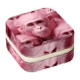 thumbnail image 1 of Pink Monkey Travel Portable Square Decorative Box Jewelry Stand: All-in-One Earring Holder, Ring Keeper, Necklace & Bracelet Organizer - Storage Box for Girls and Women, 1 of 6