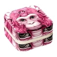 thumbnail image 1 of Pink Monkey Travel Portable Square Jewelry Display Necklace Organizer Storage Box, 1 of 6