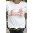 thumbnail image 1 of Pink Moon Night Desert Scene Cacti Graphic Tee T-Shirt, 1 of 8