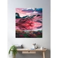 thumbnail image 1 of Pink Moon Poster Wall Art, Modern Wall Decor For Living Room Bedroom, 12x18 UNFRAMED, 1 of 3