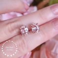 thumbnail image 1 of Pink Morganite Stud, Pink Peach Gemstone Stud Earrings, Trendy Studs for Wedding, Minimalistic Mother Daughter Wife Gift, Silver Stud, 1 of 2