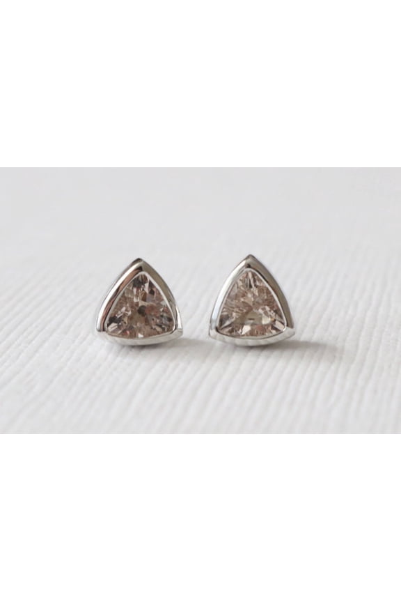 Pink Morganite Stud, Pink Peach Gemstone Stud Earrings, Trendy Studs for Wedding, Minimalistic Mother Daughter Wife Gift, Silver Stud