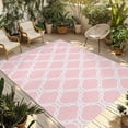 thumbnail image 1 of Pink Morocco Outdoor Rug for Patio/Deck/Porch, Non-Slip Large Area Rug 5 x 7 Ft, Geometric Moroccan National Abstract Art Indoor Outdoor Rugs Washable Area Rugs, Reversible Camping Rug Carpet Runner, 1 of 8