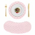 thumbnail image 1 of Pink Morocco Round 13 Inch Placemats Set of 8, Geometric Moroccan National Abstract Art HeatResistant Non Slip Place Mats for Dining Table, Wipeable Braided Kitchen Table Mats for Housewarming, 1 of 9