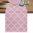 thumbnail image 1 of Pink Morocco Table Runner 72 Inches, Moroccan Boho Ethnic Abstract Grid Art Bed Runner Dresser Scarves Tabletop for Indoor Outdoor Parties/Ceremony/Banquet, 18" x 72", 1 of 8