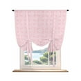 thumbnail image 1 of Pink Morocco Tie Up Curtains for Windows 63 Inch Length Balloon Curtains Kitchen Adjustable Balloon Window Shade Geometric Leaf Diamond Lattice Abstract Tie Up Valance Bathroom Curtain Window 46"x63", 1 of 6