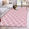 thumbnail image 1 of Pink Moroccon Area Rug 3x5 Washable Rug Non Slip Romantic Minimalist Modern Aesthetic Large Area Rug Indoor Floor Carpet for Entryway Bedroom Kitchen Living Room Home Office Dining Room Nursery, 1 of 8