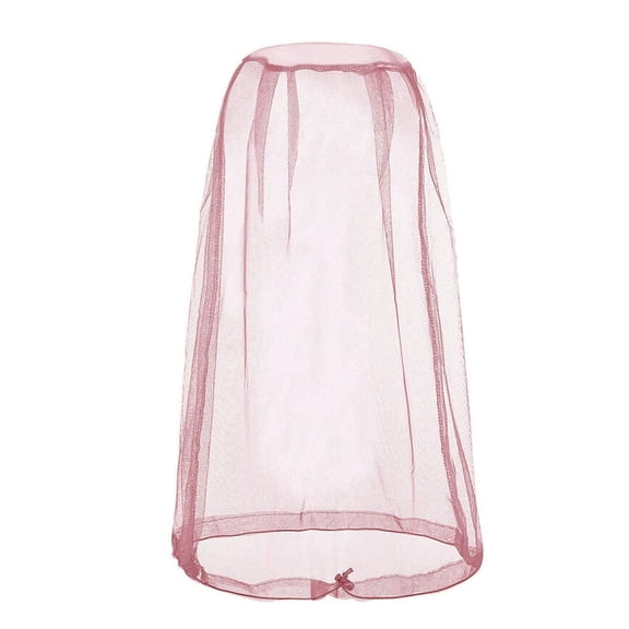 Pink Mosquito Head Net Mesh for Outdoors Xl 44X50Cm Head Hiking Net for Men and Women Face Protection Shield for Fishing No See Um Gnat Midge Fly Protection