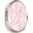 thumbnail image 1 of Pink Mother Of Pearl Round Compact Mirror Designer Jewelry by Sweet Pea, 1 of 4
