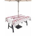 thumbnail image 1 of Pink Mother's Day Outdoor Tablecloth - 60x120 Inch Rectangle Dining Table Cover, Watercolor Flowers Modern Polka Dot Striped Waterproof Outdoor Table Cloth with Umbrella Hole & Zipper for Patio, 1 of 7