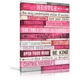 thumbnail image 1 of Pink Motivational Wall-Decor - Inspirational Canvas Poster - Inspirational Wall Art For Bedroom Girls Ready To Hang Size 16" x 12", 1 of 6