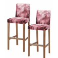 thumbnail image 1 of Pink Mountain Bar Stool Covers Set of 2, Misty Forest Nature Woodland Pine Tree Landscape Stretch Bar Chair Covers with Backs, Removable Pub Counter Height Chair Cover for Kitchen Dining Room Cafe, 1 of 7