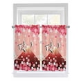 thumbnail image 1 of Pink Mountains 2 Panel Kitchen Curtains for Windows, Modern Aesthetic Cherry Blossoms Cranes Bathroom Privacy Curtain, Home Décor Window Treatment for Bedroom/Living Room 55"x45", 1 of 6