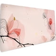 thumbnail image 1 of Pink Mouse Pad 35.4 X 15.7 Inch XXL Modern Abstract Line Art Floral Full Desk Mousepad Extended Large Non-Slip Rubber Base Big Keyboard Mat with Stitched Edges for Gaming Office, 1 of 6