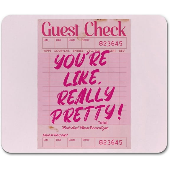 Pink Mouse Pad, Coquette Square Mouse Pads for Desk, You''re Like Really Pretty Girly Mouse Pad, Girly Desk Accessories, Pink Office Supplies and Accessories, 9×8 in