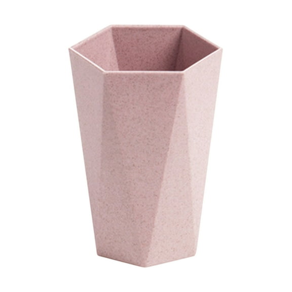 Pink Mouthwash Cup Household Brushing Mug With Non-Slip Handle, Rounded Edge And Compact Design For Bathroom, Travel, Couple Use 3.78X2.76X2.24In 0.055Lb