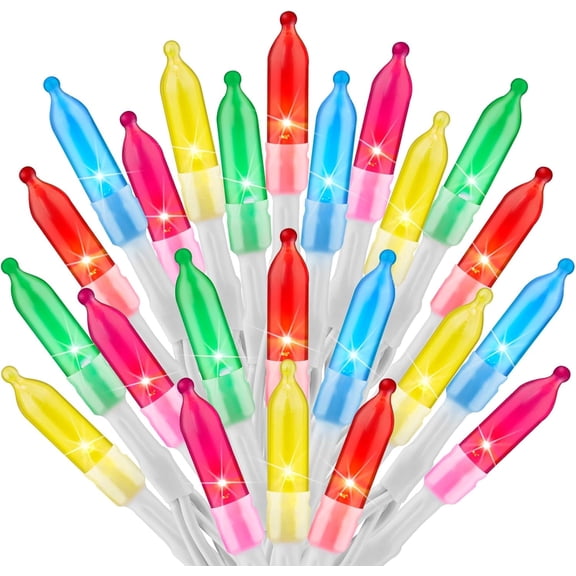 Pink + Multicolor Pastel Mini String Lights, 39 Feet 100 LED, 8 Lighting Modes, Connectable Twinkly Lights for Indoor Outdoor Party Yard Garden Patio Home Wreath Holiday Easter Decor