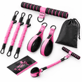 Pink Multifunctional Heavy-duty Pedal Resistance Band & Handle Full ...