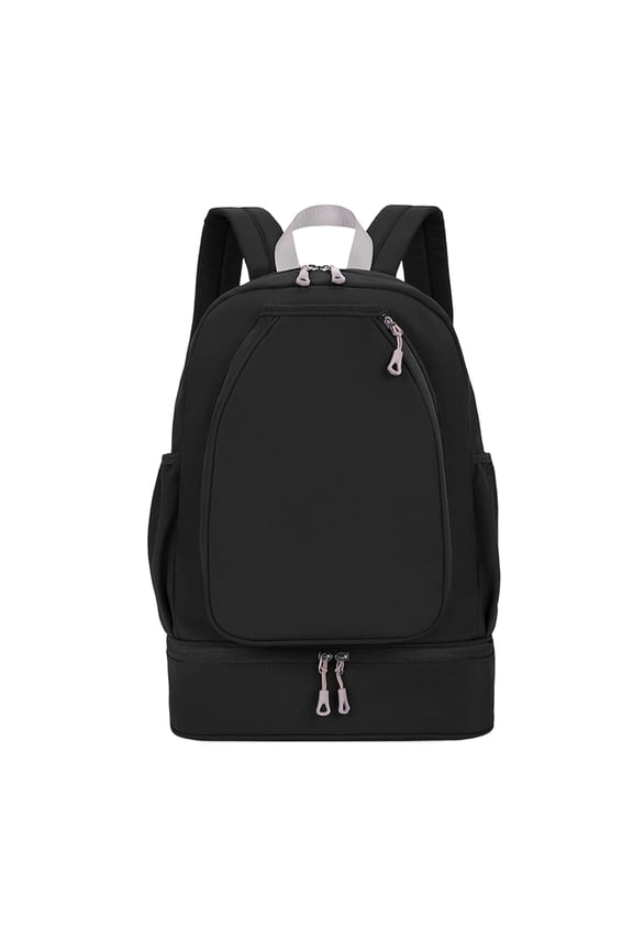 Pink Multipurpose Backpack for Women, Detachable Bottom Shoe Compartment Backpack, Lightweight Water Resistant Nylon Daypack, Casual Backpack for Travel Gym Daily Work