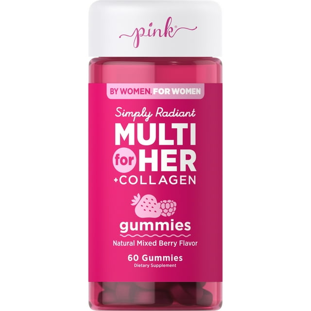 Pink Multivitamin for Women 60 Gummies Plus Collagen & Biotin