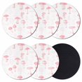 thumbnail image 1 of Pink Mushroom Coasters Set of 6, Absorbent Coasters for Drinks, Vintage Botanical Autumn Farmhouse Coaster for Desk Coffee Table Protection, Home Decor House Warming Gifts 4", 1 of 8