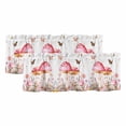 thumbnail image 1 of Pink Mushroom Curtain Valances for Windows, Kitchen Valance Window Treatments Panel 2 Pack, Botanical Floral Spring Summer Rod Pocket Short Curtains for Bathroom Bedroom 42 x 18 Inch, 1 of 8