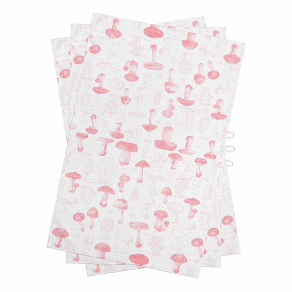 Pink Mushroom Kitchen Towels Set of 3, Water Absorbent Dish Towel, Vintage Botanical Autumn Farmhouse Decorative Hand Towels - Quick Drying Cloth for Cooking Baking, 18x28 Inch