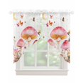 thumbnail image 1 of Pink Mushroom Swag Valances for Windows, Spring Botanical Summer Floral Elegant Rod Pocket Sheer Valances for Large Windows, Swag Toppers Light Filtering for Kitchen Living Room 2 Panels 36''x45'', 1 of 6