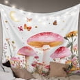 thumbnail image 1 of Pink Mushroom Tapestry for Bedroom Wall Hanging Tapestry, Spring Botanical Summer Floral Elegant Ceiling Backdrop Tapestries Poster Blanket Wall Decor for Teens Room Living Room Dorm 39" x 59", 1 of 8