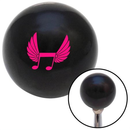 Pink Musical Note with Wings Black Shift Knob with M16 x 1.5 Insert Shifter Auto Brody