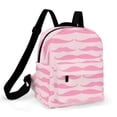 thumbnail image 1 of Pink Mustache Pattern Small Backpack Cute Mini Backpacks For Woman Lightweight Daypacks, 1 of 8
