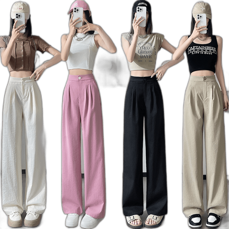 Pink Narrow Version Of Wide Leg Pants Female High Level Sense Feel