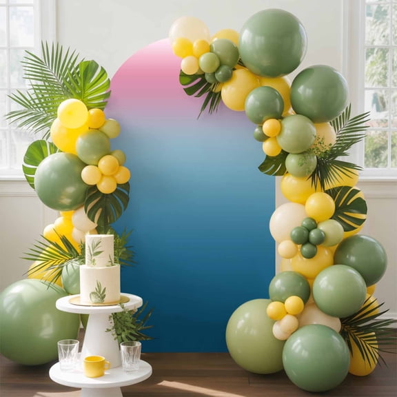 Pink Navy Arch Backdrop Cover, 6FT, Blue Gradient Spandex Arch Covers Double-Sided Backdrop for Wedding Birthday Party Photo Background Decoration