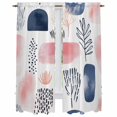 thumbnail image 1 of Pink Navy Blue Abstract Art Kitchen Curtains, Modern Geometric Art Light Filtering Window Curtain Panels, 2Pcs Rod Pocket Window Treatments Set for Living Room Bathroom Bedroom 52x72 Inches, 1 of 9