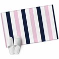 thumbnail image 1 of Pink Navy Blue Striped Large Area Rugs for Bedroom Living Room, Soft Non Slip Carpet Bedside Rug, Farmhouse Stripe Art Rectangular Floor Cover Kitchen Accent Rug 2'x3' for Dining Room/Office, 1 of 9