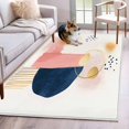 thumbnail image 1 of Pink Navy Blue Yellow Area Rug 3x5 Washable Rug Non Slip Geometric Modern Abstract Art Large Area Rug Indoor Floor Carpet for Entryway Bedroom Kitchen Living Room Home Office Dining Room Nursery, 1 of 8