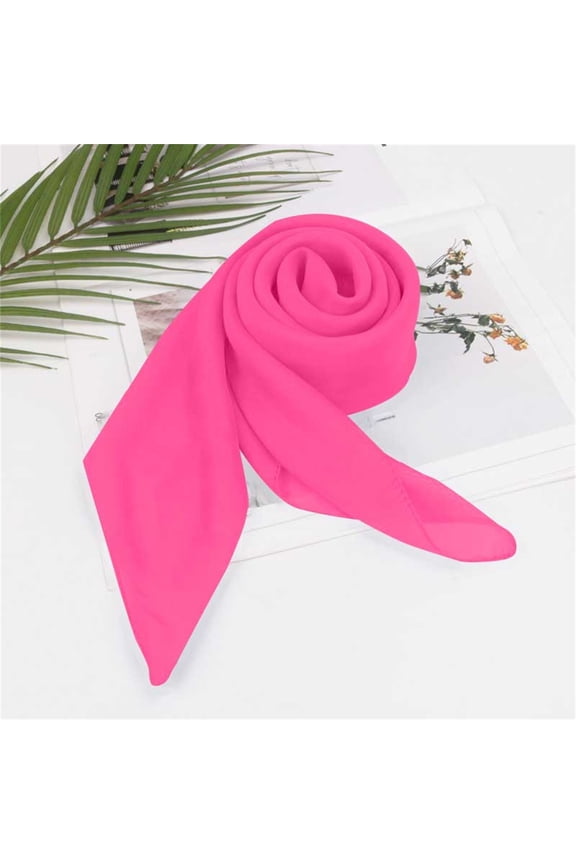 Pink Neckerchief Solid Color Chiffon Square Scarf Versatile Scarf Plain Square Scarf