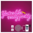 thumbnail image 1 of Pink Neon Sign - You're Like Really Pretty - 27.5x12 inch LED Wall Decor with Remote, 1 of 7