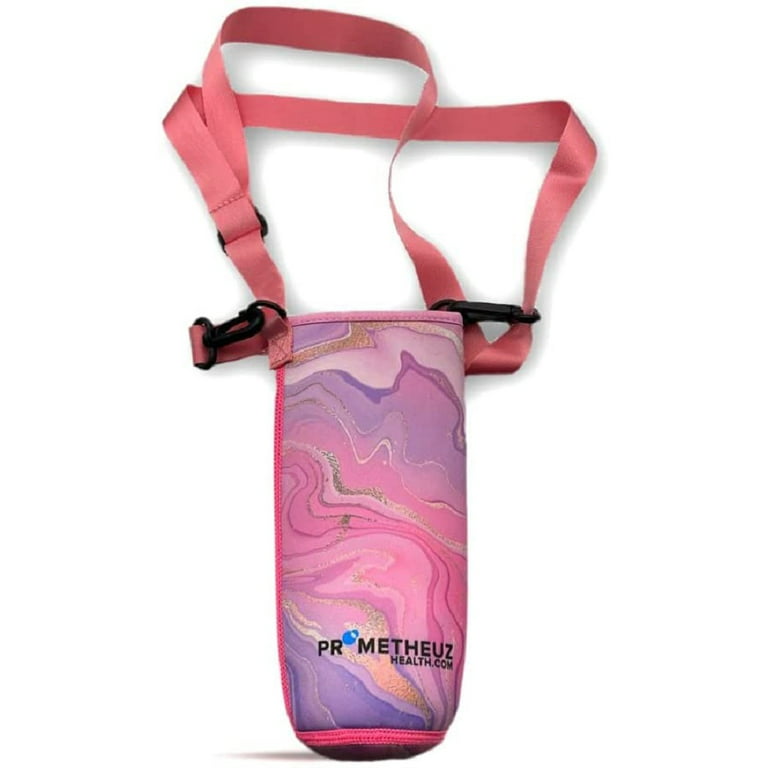Pink Neoprene Water Bottle Sleeve Sling Case Bag Carrier Holder 32