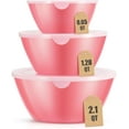 thumbnail image 1 of Pink Nesting Mixing Bowls with Lids, Lightweight Plastic Salad Bowls for Kitchen Prep, Baking, Serving, Microwave & Dishwasher Safe, Set of 3, 1 of 14