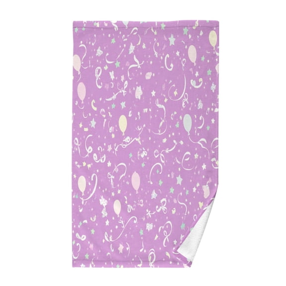 Pink New Year Elements Soft 100% Cotton Towel, High Absorbency, Single Pack, 16" x 28"