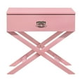 thumbnail image 1 of Pink Nightstand with X Frame - Modern Bedroom Side Table, 1 of 1