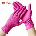 thumbnail image 1 of Pink Nitrile Disposable Gloves 20/100Count 3 Mil Latex Free Cooking Cleaning Gloves for Esthetician Nail Hair Dye Stylist Tattoo, 1 of 9